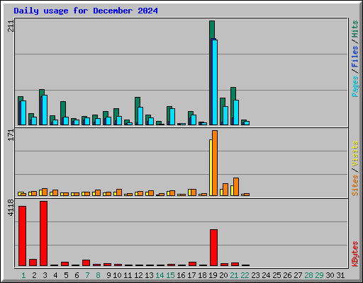 Daily usage for December 2024